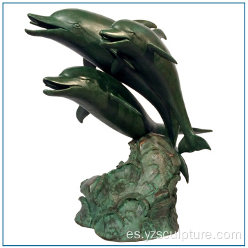 Escultura del delfín latón vida tamaño para la venta